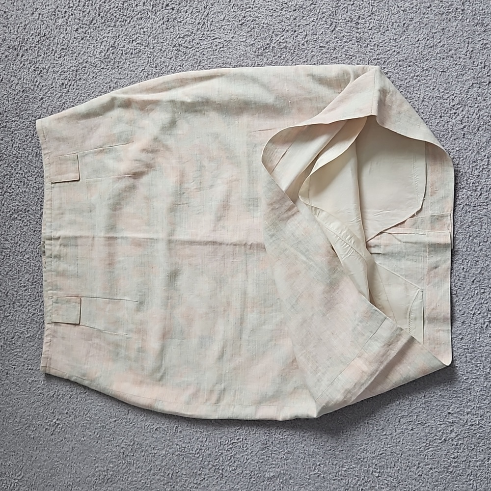 Hirsch linen blend knee length skirt